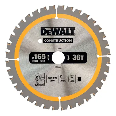 DT1950 DEWALT PILOVÝ KOTOUČ 165 x 20 mm, 40 zubů, FTOP 3°, šířka kotouče 1 mm - AKU pily