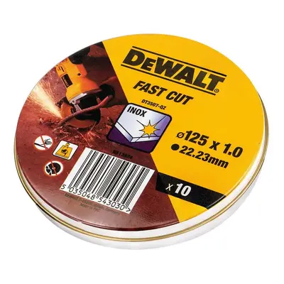 DT3507 DEWALT 10KS ŘEZNÝCH KOTOUČŮ NA NEREZ 125 X 1,0MM