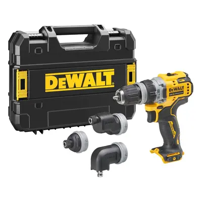 DCD703NT DEWALT 12V AKU BEZUHLÍKOVÁ VRTAČKA S VÝMĚNNÝMI HLAVAMI, BEZ BATERIE A NABÍJEČKY, KUFR T