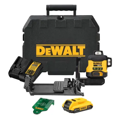 DCLE34031D1 DEWALT 18V XR AKU ZELENÝ LASER, 3 X 360°, 1 X 2,0 AH BATERIE, NABÍJEČKA