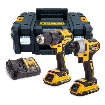 DCK2059D2T DEWALT 18VOLT AKU BEZUHLÍKOVÁ KOMBO SADA VRTAČKA/ŠROUBOVÁK DCD777 A RÁZOVÝ UTAHOVÁK 1