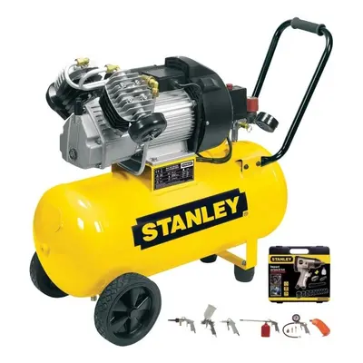 STANLEY DV2 400/10/50 + KIT Kompresor 2válcový + PŘÍSLUŠENSTVÍ, olejový, PROFI, s nádrží 50L a