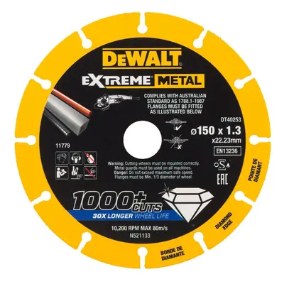 DT40253 DEWALT DIAMANTOVÝ KOTOUČ EXTREME METAL 150 X 22.23 X 1,3 MM