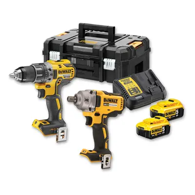 DCK2077P2T DEWALT 18VOLT AKU BEZUHLÍKOVÁ KOMBO SADA NÁŘADÍ, AKU RÁZOVÝ UTAHOVÁK 1/2" DCF894 A AK