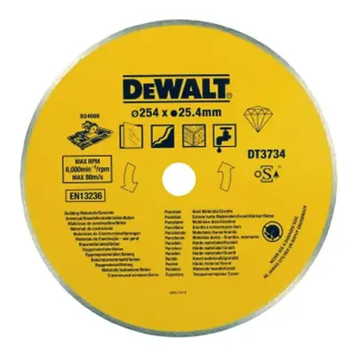 DT3734 DEWALT DIAMANTOVÝ KOTOUČ PRO STOLNÍ ŘEZAČKU NA KÁMEN A PORCELÁN, 254X25,4MM