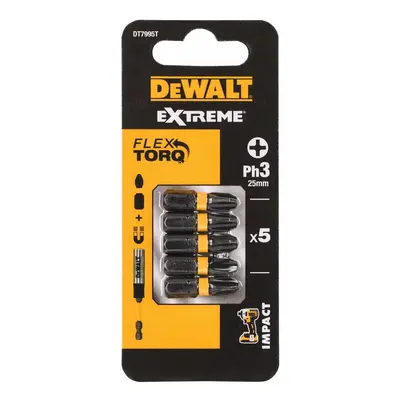 DT7995T DEWALT 5DÍLNÁ SADA BITŮ PH3, 25MM, EXTREME TORSION