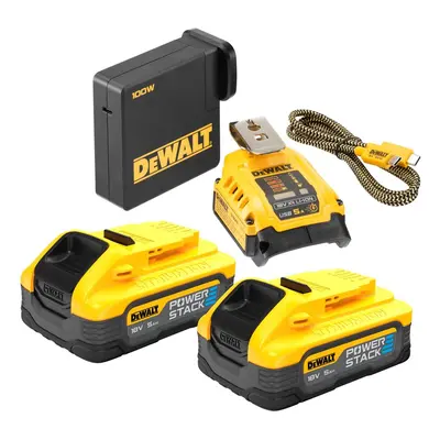 DCB094H2 DEWALT USB-C NABÍJECÍ KIT, 2 X POWERSTACK 5,0 AH