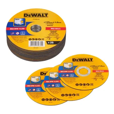 DT20594 DEWALT 25KS ŘEZNÝCH KOTOUČŮ 125 X 22,23 X 1,0 MM NA NEREZOVOU OCEL