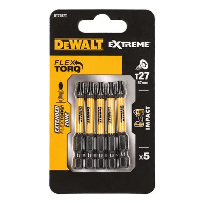 DT7397T DEWALT SADA BITŮ 5 KS, 50MM, TORX 27, EXTREME TORSION