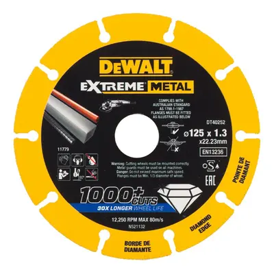 DT40252 DEWALT DIAMANTOVÝ KOTOUČ EXTREME METAL 125 X 22.23 X 1,3 MM