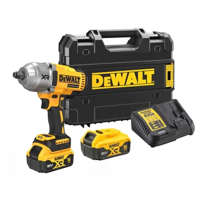 DCF900P2T DEWALT AKU 18V BEZUHLÍKOVÝ RÁZOVÝ UTAHOVÁK 1/2", 2 X 5,0 AH BATERIE, NABÍJEČKA, KUFR T