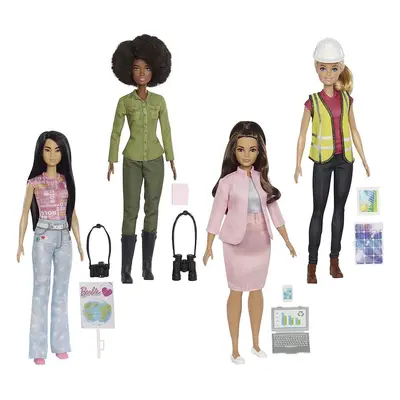 Mattel Barbie Tým ekoložek, sada 4 panenek z recyklovaného plastu