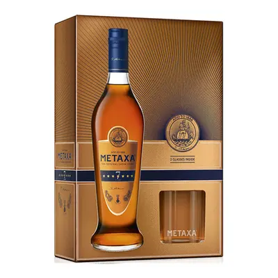 Metaxa 7* 40% 0,7 l (dárkové balení 2 skleničky)