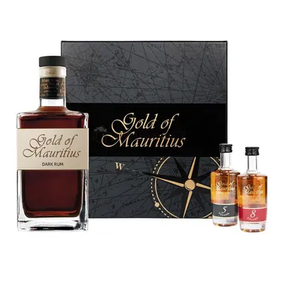 Gold of Mauritius Dark Rum box s miniaturami 0,7 l