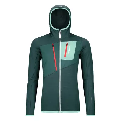 Ortovox Fleece Grid Hoody W tmavě zelená