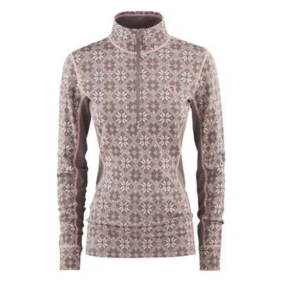 Kari Traa Rose Half Zip Baselayer Top - 100% Merino Wool růžová