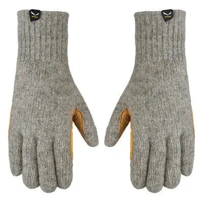 Salewa Walk Wool Leather Gloves šedá/hnědá