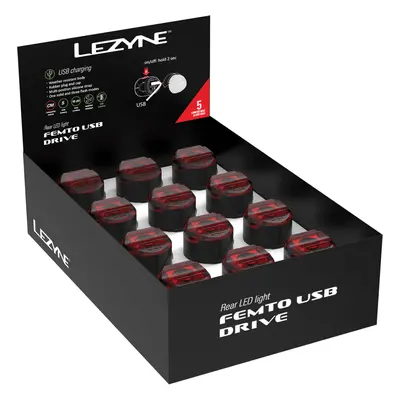 Lezyne LED FEMTO USB DRIVE BOX SET REAR černá