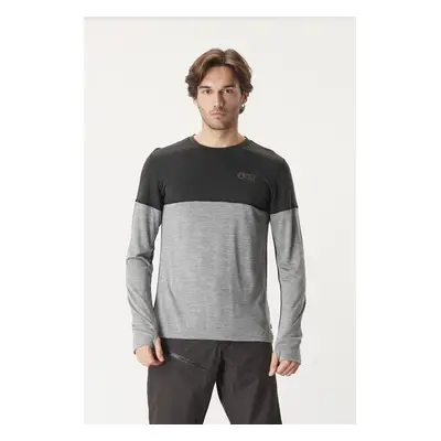 Picture Eaton Merino L/S Tee šedá/černá