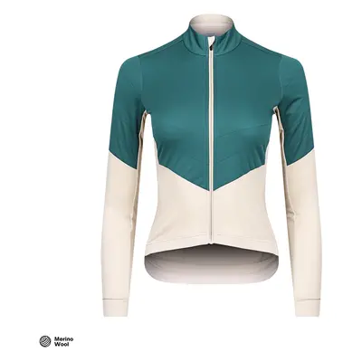 Isadore Women's Signature Wind Block Long Sleeve Jersey zelená/béžová