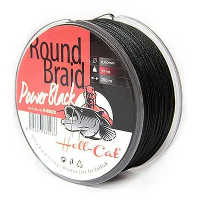 Hell-Cat Splétaná šňůra Round Braid Power Black 200m - 0,70mm,Hell-Cat Splétaná šňůra Round Brai