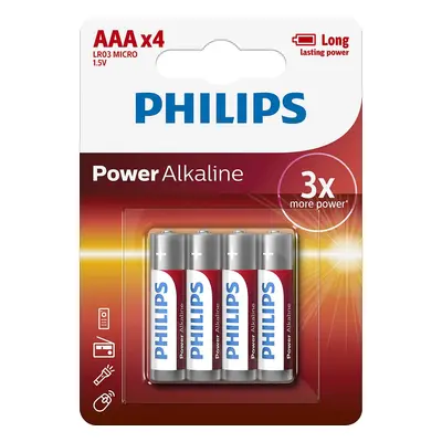 Philips Baterie Powerlife mikrotužka LR03 AAA 4ks