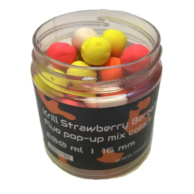 Mastodont Baits Fluo Pop-Up Boilies 16mm 200ml - Krill Strawberry Bergamont