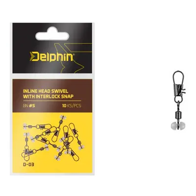 Delphin Karabinka s obratlíkem Inline Head Swivel with Interlock 10ks