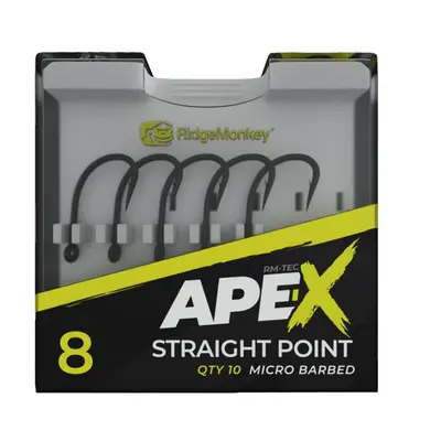 RidgeMonkey Háčky Ape-X Straight Point Barbed 10ks,RidgeMonkey Háčky Ape-X Straight Point Barbed