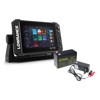 Lowrance Echolot Elite FS se sondou Activeimaging 3v1 + baterie + nabíječka ZDARMA