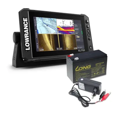 Lowrance Echolot Elite FS se sondou Activeimaging 3v1 + baterie + nabíječka ZDARMA