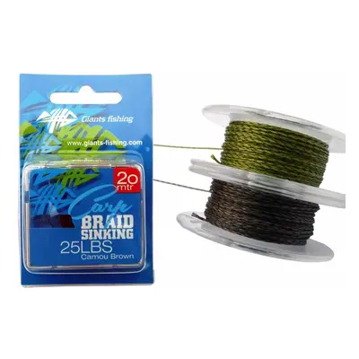 Giants Fishing Návazcová šňůrka Carp Braid Sinking 20m - 25lbs Camou Green