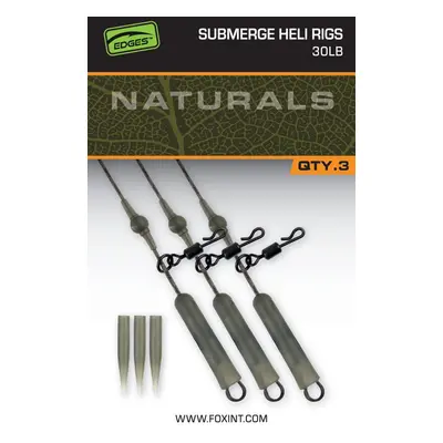 Fox Montáž Edges Naturals Submerge Heli Rigs 3ks - 30lb