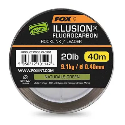 Fox Fluorocarbon Edges Illusion Fluorocarbon Hooklink/Leader Naturals Green 40m - 0,50mm 30lb 13