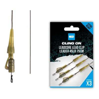 Nash Montáž Ready Tied Leadcore Lead Clip Leader 45lb 75cm 3ks,Nash Montáž Ready Tied Leadcore L