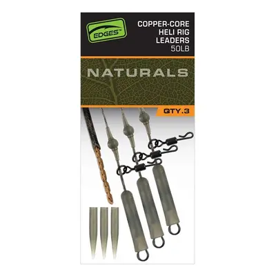 Fox Montáž Edges Naturals Copper-Core Heli Rig Leaders 3ks,Fox Montáž Edges Naturals Copper-Core