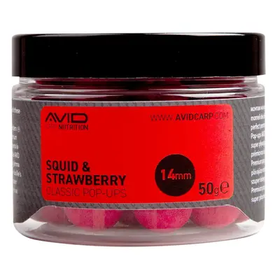 Avid Plovoucí boilie Classic Pop-Up Squid & Strawberry 14mm 50g,Avid Plovoucí boilie Classic Pop