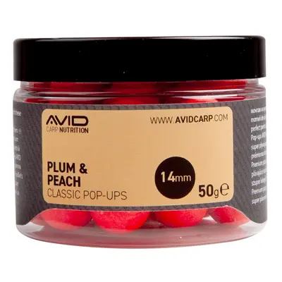 Avid Plovoucí boilie Classic Pop-Ups Plum & Peach 14mm 50g,Avid Plovoucí boilie Classic Pop-Ups 