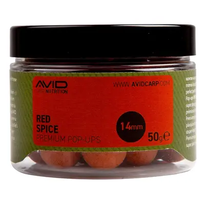 Avid Plovoucí boilie Premium Pop-Ups Red Spice Belachan 14mm 50g,Avid Plovoucí boilie Premium Po