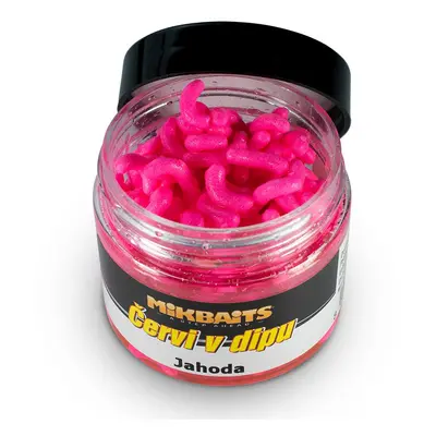 Mikbaits Červi v dipu 50ml - Jahoda,Mikbaits Červi v dipu 50ml - Jahoda