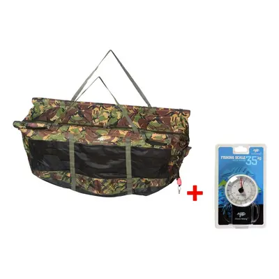 Giants Fishing Vážící sak plovoucí Weigh Sling Floating Luxury Camo + váha s metrem Scale 35kg Z