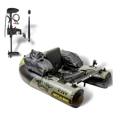 Black Cat Belly Boat Battle Boat 170cm + Elektromotor CR30VF,Black Cat Belly Boat Battle Boat 17