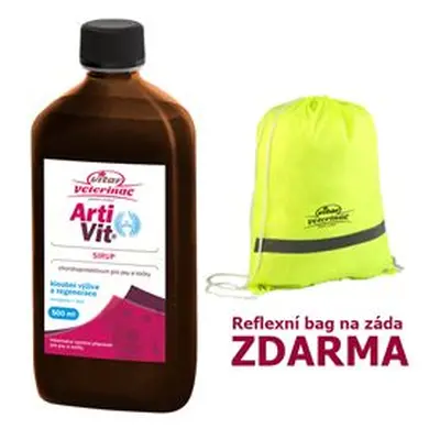 Vitar Veterinae Artivit sirup 500ml reflexní batůžek