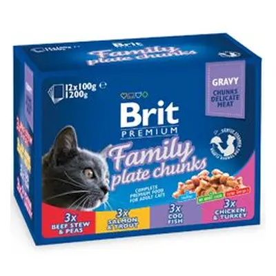 Brit Premium Cat Kapsa Family Plate 1200g (12x100g)