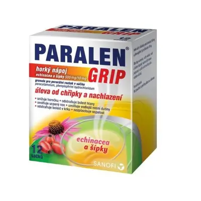 Paralen Grip horký nápoj Echinacea a šípky 12 sáčků