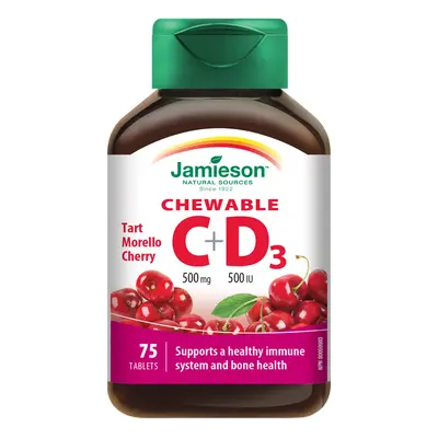 Jamieson Vitamíny C A D3 Třešeň Cucací Tbl.75