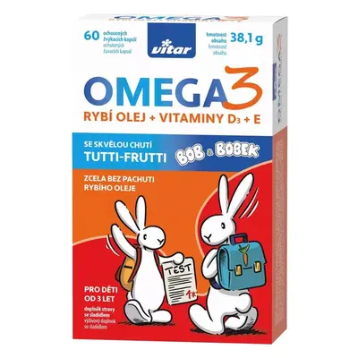 Vitar Kids Omega 3 a vitaminy D3 + E 60 kapslí