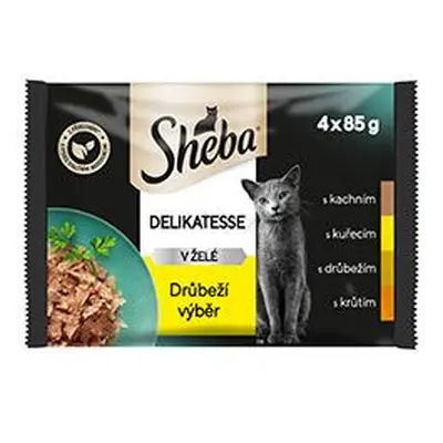 Sheba kapsa drůbeží výběr v želé 4x85g