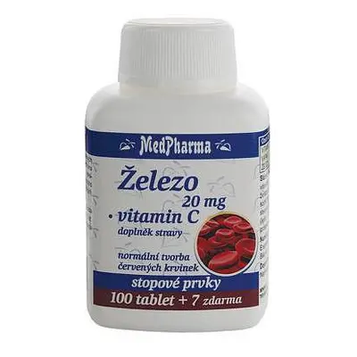 Medpharma železo 20mg+vit.c Tbl.107