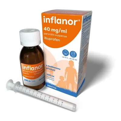 Inflanor Pro děti malina 40 mg/ml perorální suspenze 100 ml